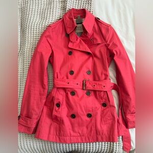 Burberry Short Kensington Heritage Trench Coat Double Breast Nova Check Lined